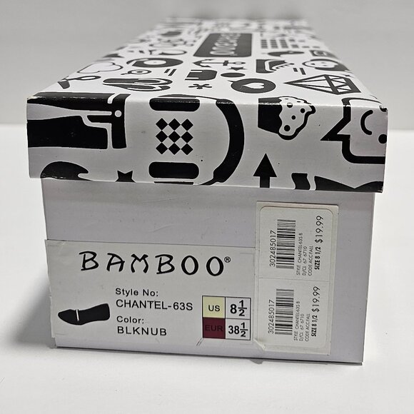 New Bamboo Chantel Black Nubuck Flats 8.5 - Picture 8 of 8